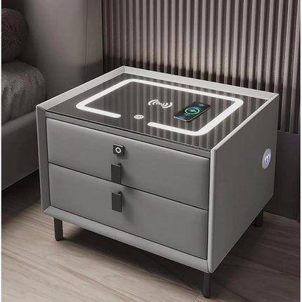 Comodino Smart comodino multifunzione ricarica Wireless con luce impronta digitale