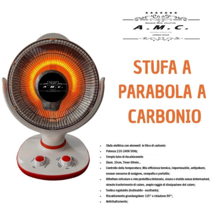 Stufa Da Banco a Carbonio Oscillante 2 Livelli di Potenza 500/900W