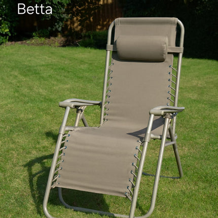 Set 2 Sdraio Relax Zero Gravity Pieghevoli con Cuscino – Poltrone Reclinabili da Giardino, Balcone e Piscina, Struttura in Acciaio, Tessuto Traspirante