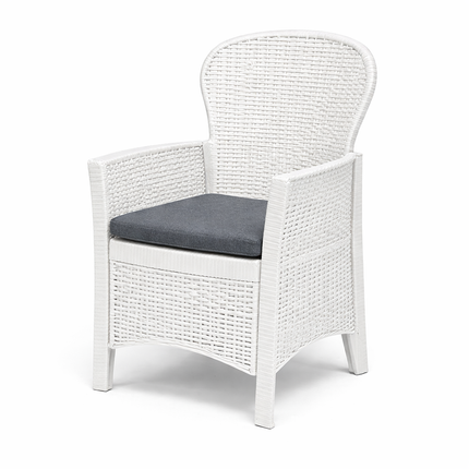 Set da Giardino 3 Pezzi in Polyrattan con 2 Sedie e Tavolino – Salottino da Esterno con Cuscini Sfoderabili – Sedie 59x57x85 cm – Tavolo 59x46x40 cm – Mobili da Terrazzo, Balcone, Patio