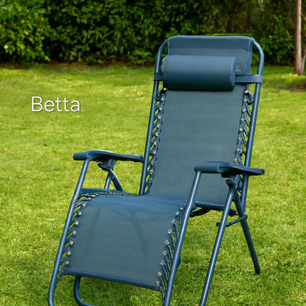 Set 2 Sdraio Relax Zero Gravity Pieghevoli con Cuscino – Poltrone Reclinabili da Giardino, Balcone e Piscina, Struttura in Acciaio, Tessuto Traspirante
