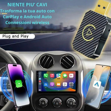 Adattatore Wireless CarPlay USB – Trasforma Apple CarPlay da Cablato a Senza Fili, Plug & Play per Auto con CarPlay di Serie, Connessione Automatica, Elimina i Cavi