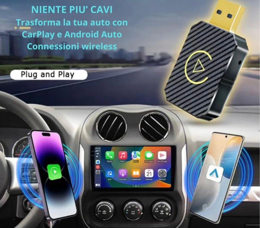 Adattatore Wireless CarPlay USB – Trasforma Apple CarPlay da Cablato a Senza Fili, Plug & Play per Auto con CarPlay di Serie, Connessione Automatica, Elimina i Cavi