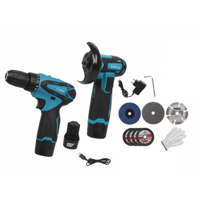 Kit Avvitatore Elettrico 2 in 1 a Batteria 12V con 2 Batterie – Trapano Compatto Ricaricabile con Accessori Inclusi, Multifunzione per Casa, Fai da Te e Piccoli Lavori