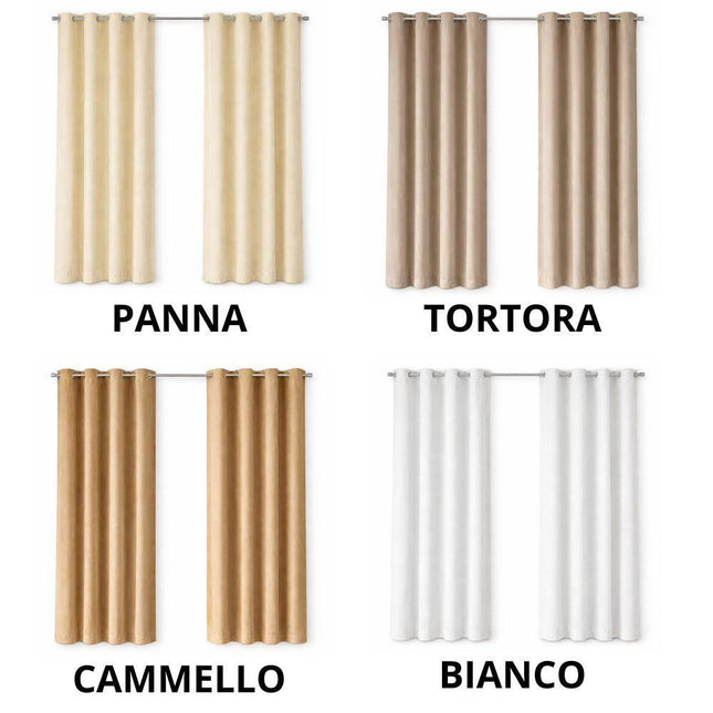 Coppia di Tende in Velluto Coprenti con Anelli Metallici – 140x290 cm – Eleganti, Oscuranti e Facili da Installare