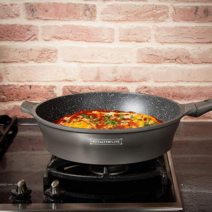 Set Pentole 17 Pezzi Antiaderenti con Coperchi in Vetro e Padelle – Batteria Cucina Induzione, Rivestimento Effetto Pietra, Manici Rimovibili, Adatta a Tutti i Piani Cottura