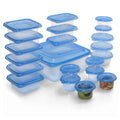 Set 21PZ contenitori con coperchi per alimenti in plastica trasparenti impilabili microonde